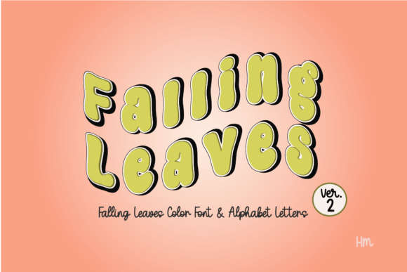 Falling Leaves Green: A Playful Typographic Statement